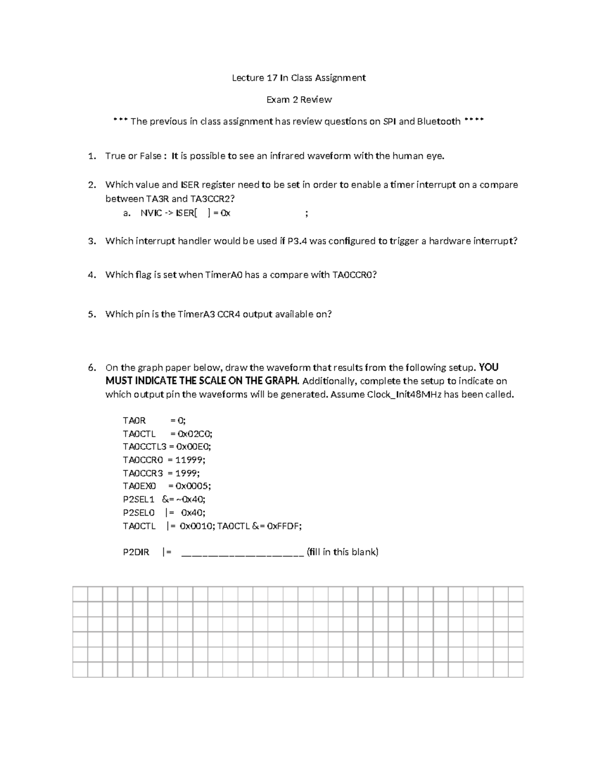 Lecture 17 In Class Assignment - Exam 2 Review - Studocu