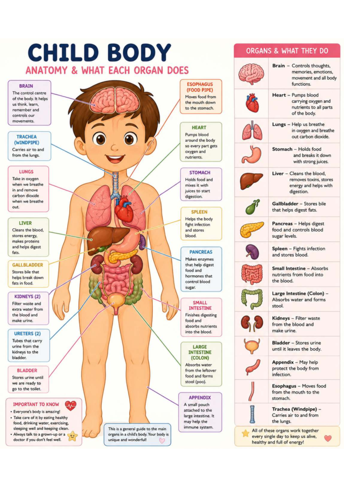 CHILD BODY ORGANS: FUNCTIONS AND IMPORTANCE (SSS) - Studocu
