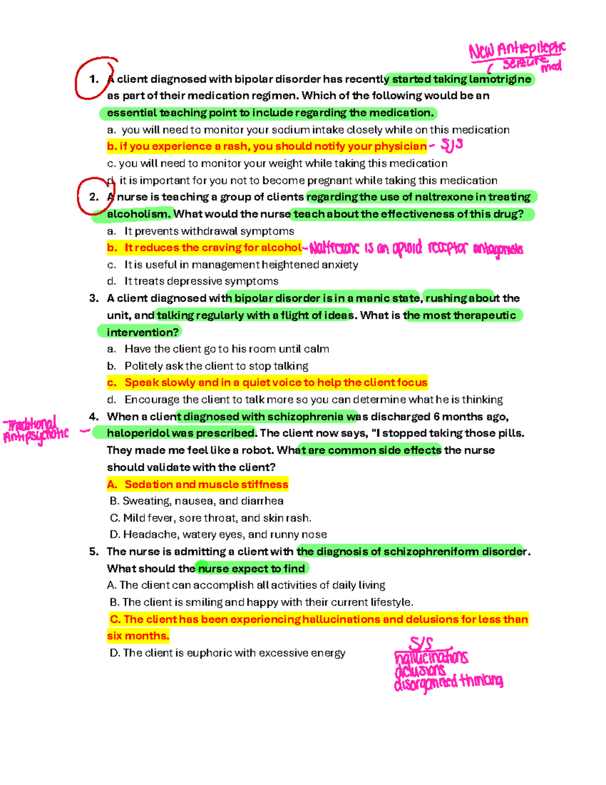 Mental Health Final Exam Review: Key Concepts & Case Studies - Studocu
