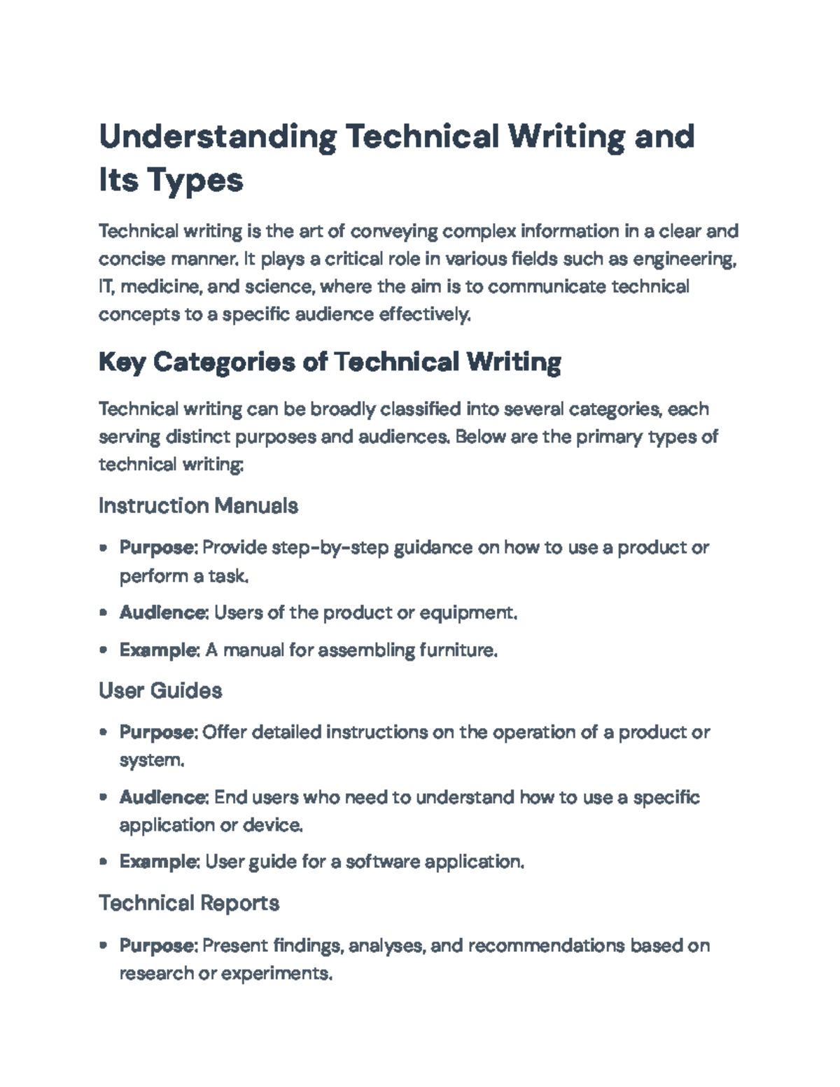 Understanding Technical Writing: Types & Purposes (ENG100 ...