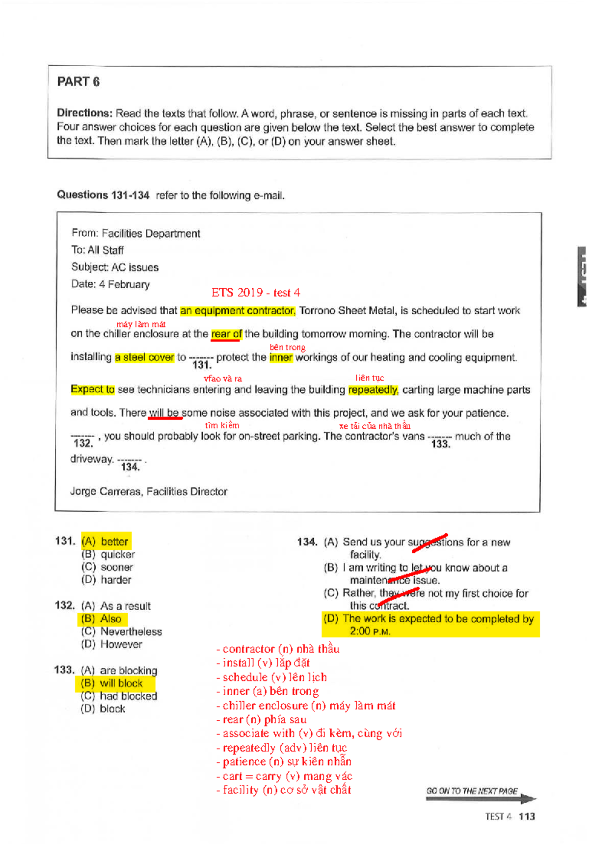 ETS 2019 - Test 4 - Part 6 Practice Questions - Studocu