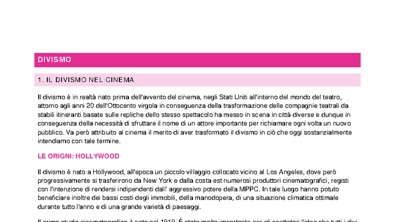 DIVISMO 1: L'EVOLUZIONE DEL DIVISMO NEL CINEMA E NELLA TELEVISIONE ...