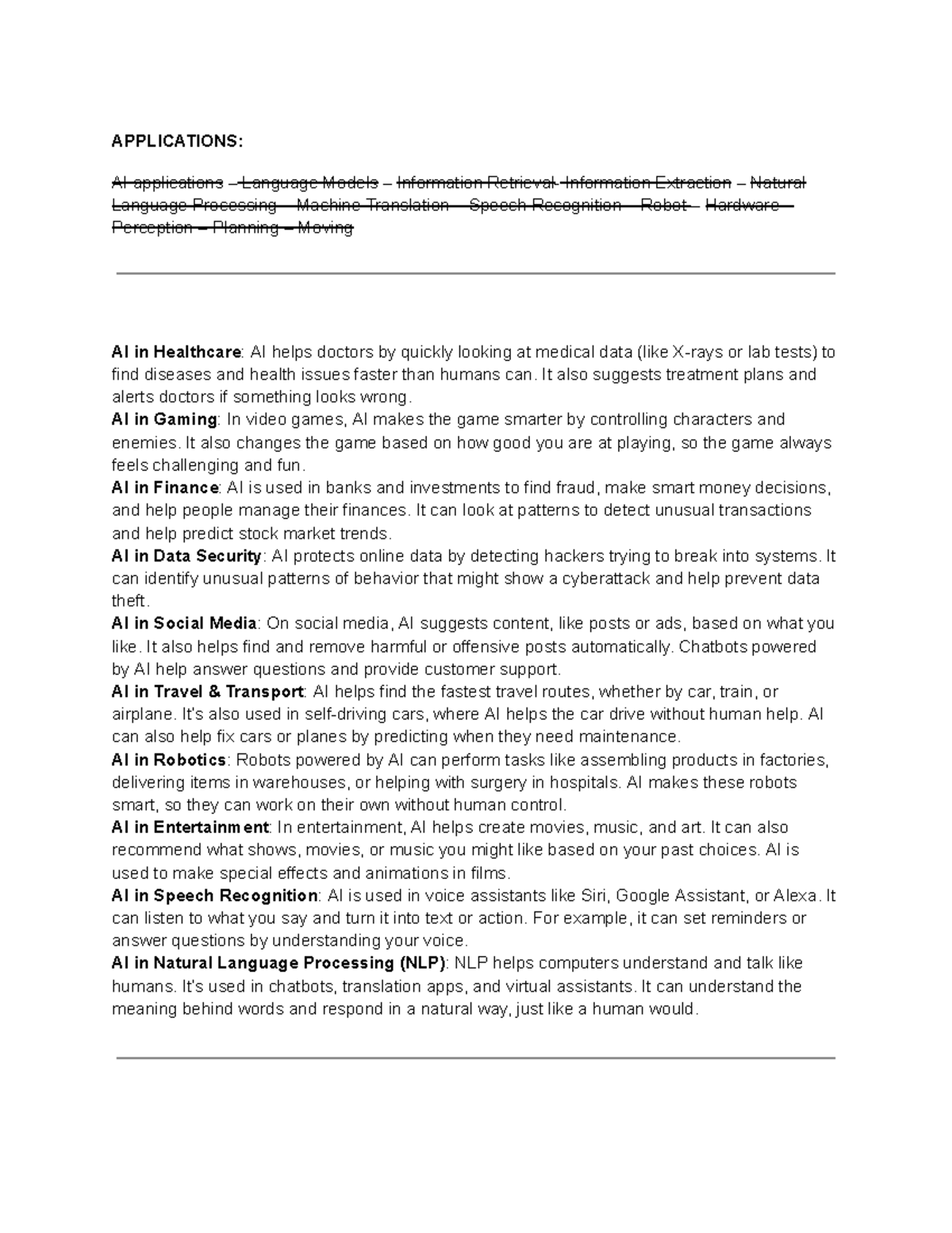 AI Applications and Language Models - Unit 5 Notes - Studocu