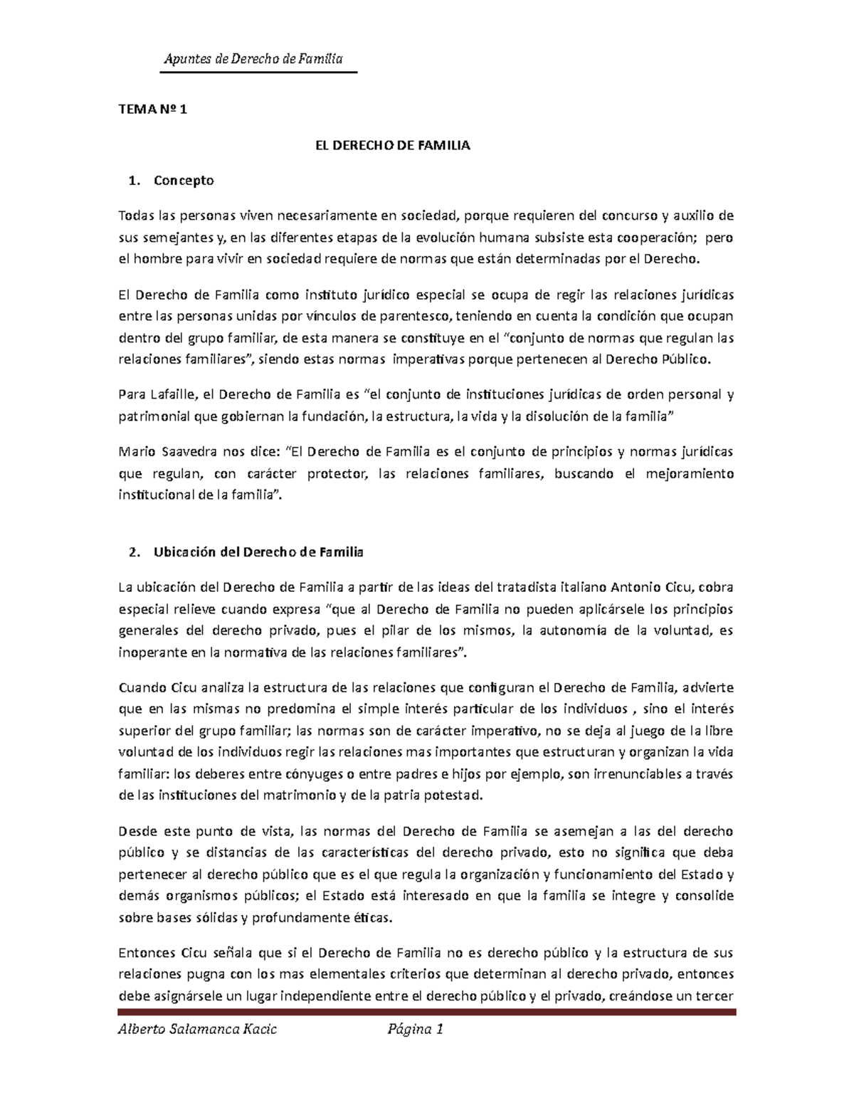 Apuntes sobre el Derecho de Familia - Resumen 2020 - Document Preview