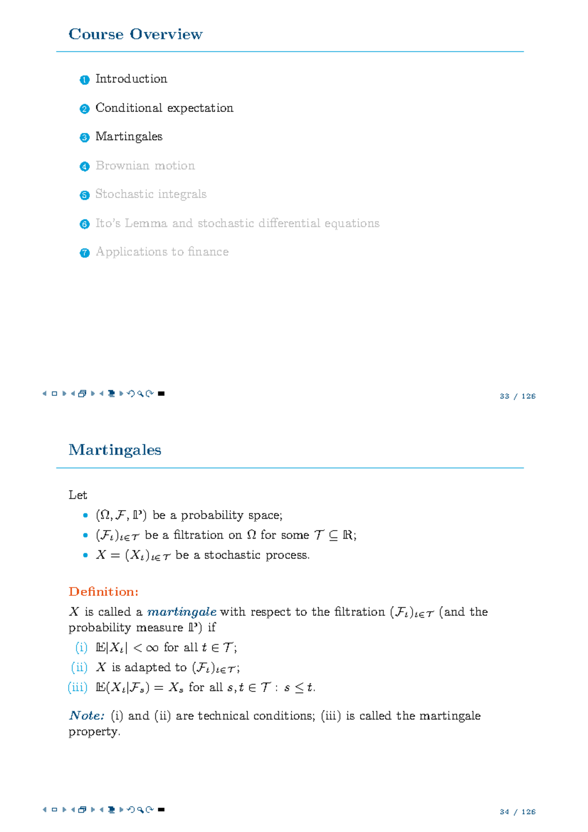 Lecture Notes: Stochastic Processes & Martingales - Week 2 (W2 ...