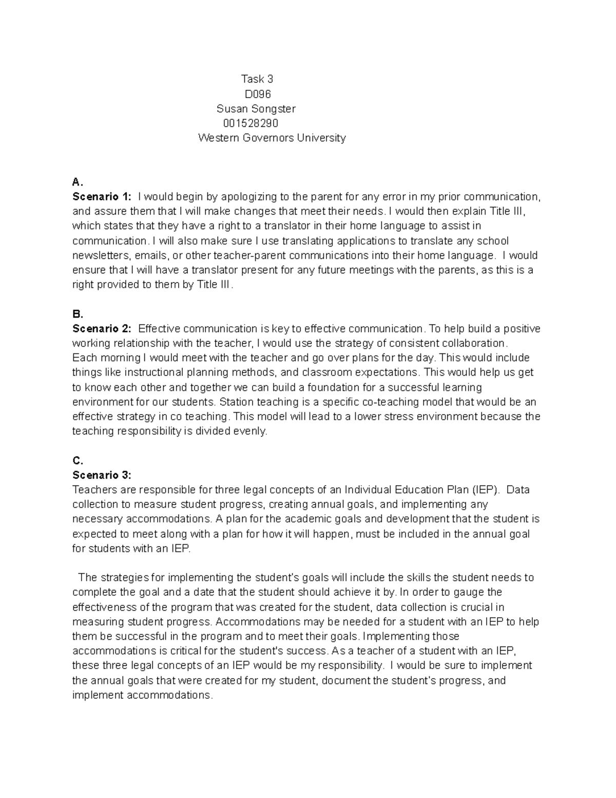Diverse Learners Reflection Task 2: Simulated Classroom Insights - Studocu