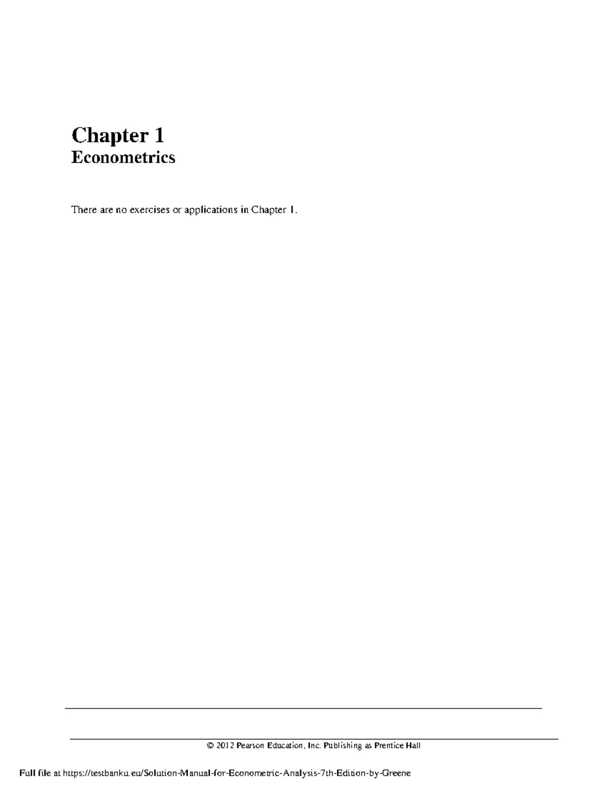 Solution Manual for Econometric Analysis: Chapters 1-3 Insights - Studocu