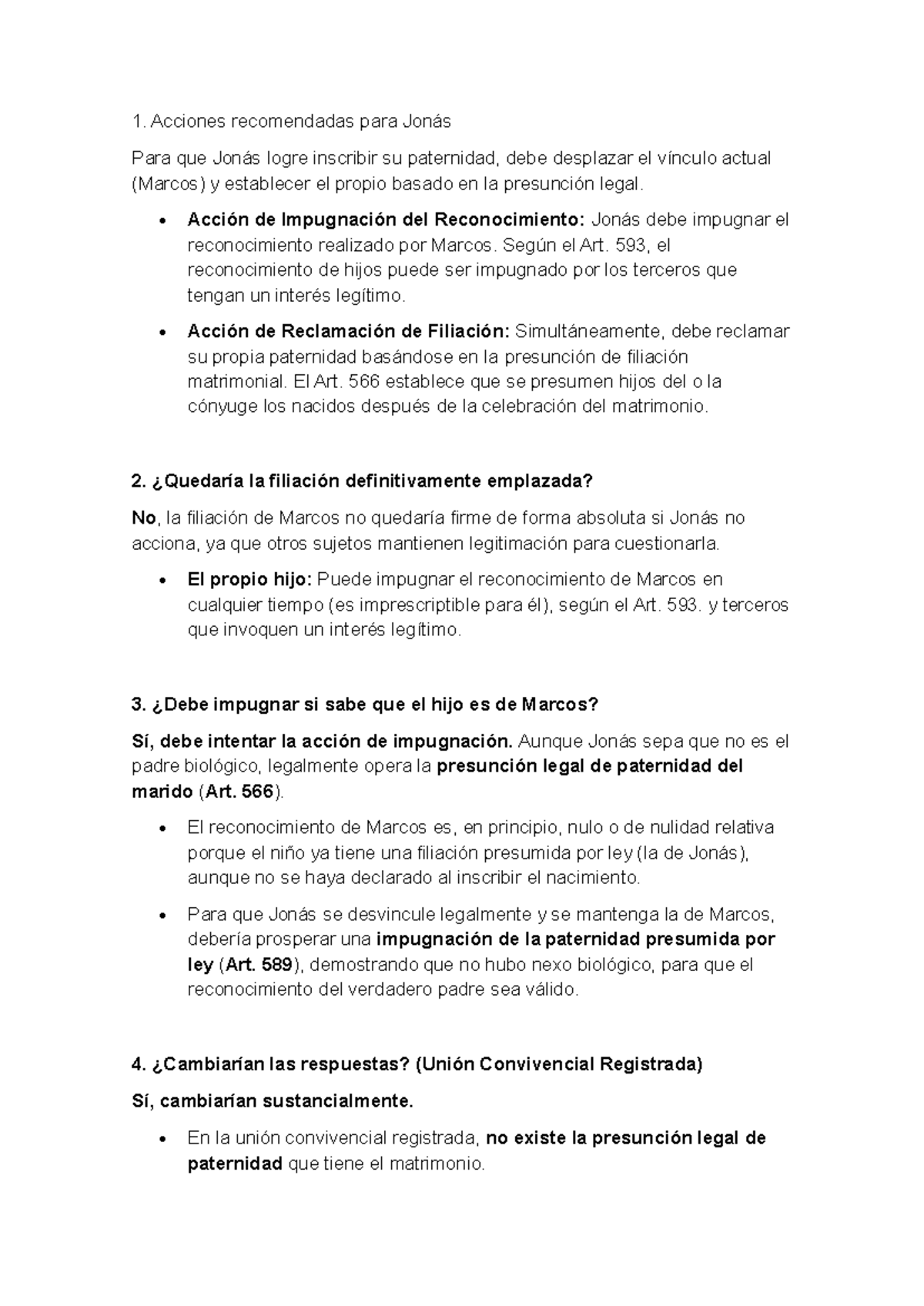 TP TRHA Familia: Acciones para Impugnar Reconocimiento de Paternidad ...