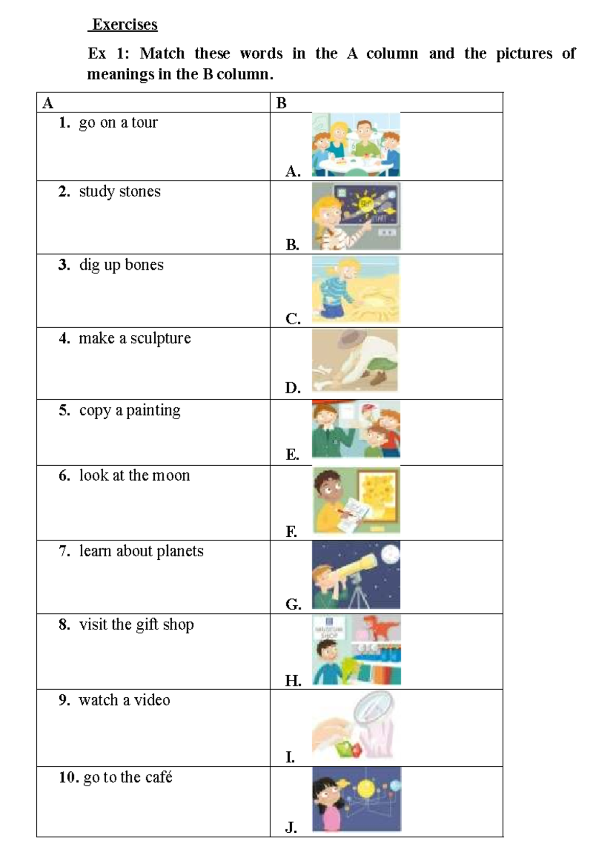 Exercise Unit 3: Vocabulary Matching and Sentence Completion - Studocu