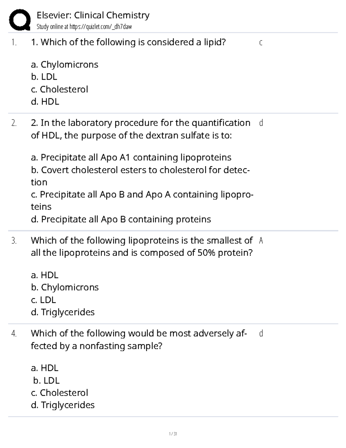 Elsevier CC - Clinical Chemistry Lecture Notes and Study Guide ...