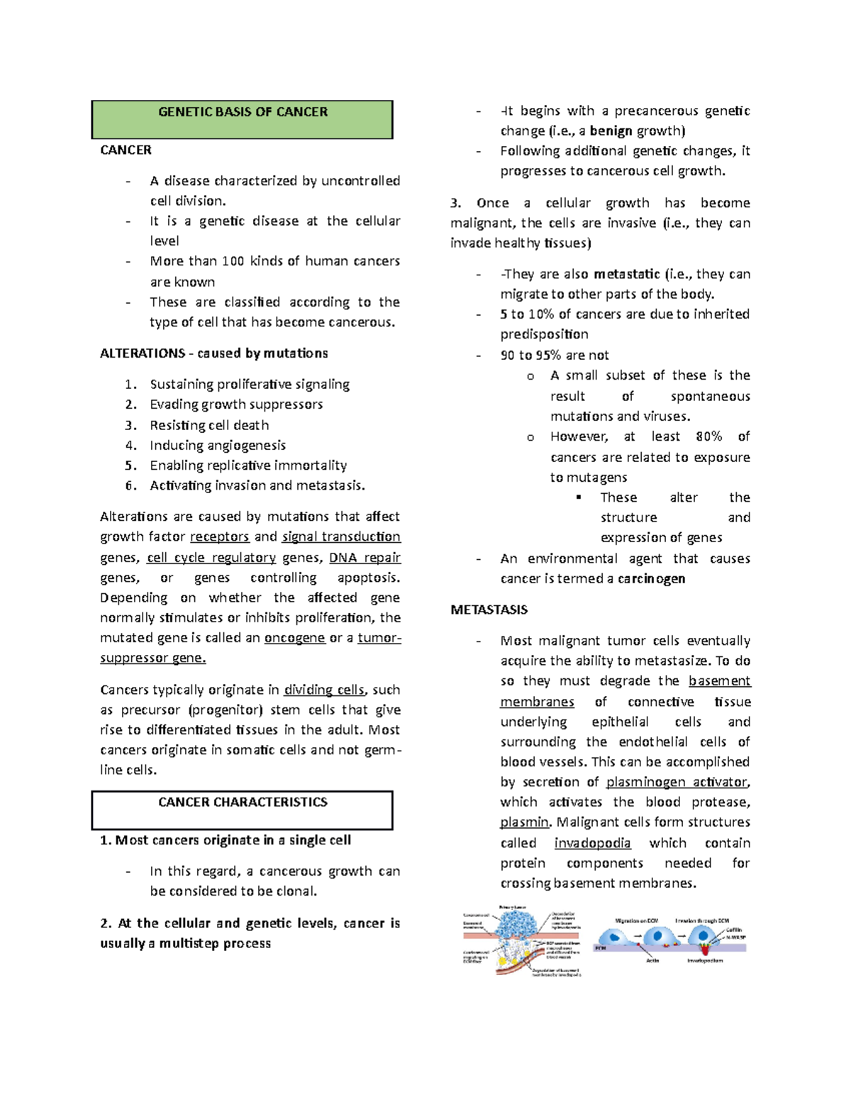 Genetics 101 - Final Exam Reviewer on Cancer Mechanisms and Genetics ...