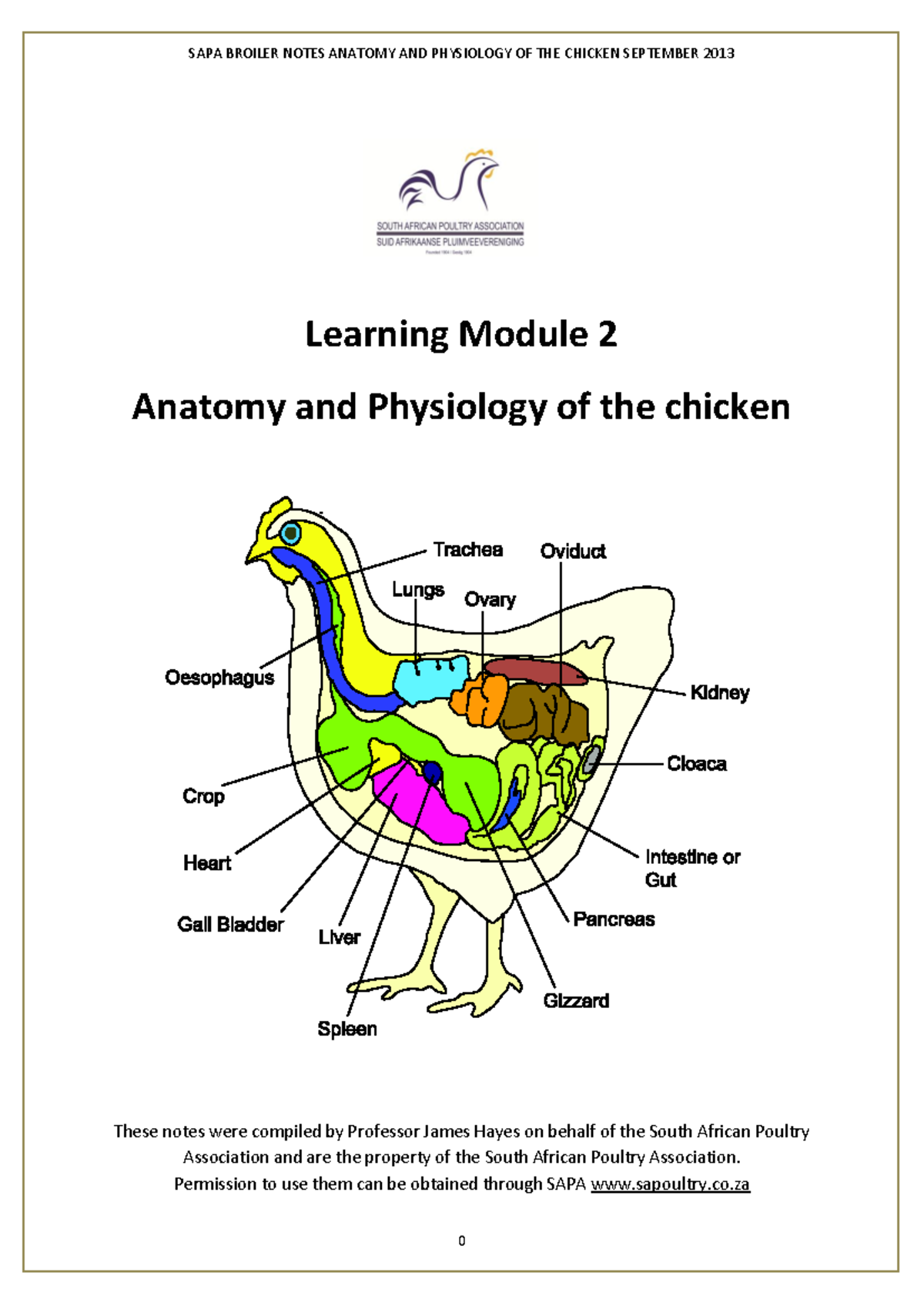 Anatomy & Physiology of Chicken: Module 2 Notes for Poultry Studies ...