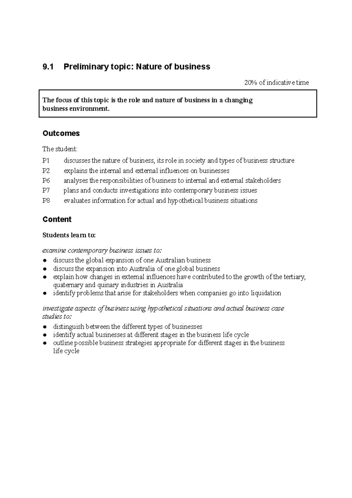 Nature of Business Study Notes (Course Code: BUS101) - Studocu