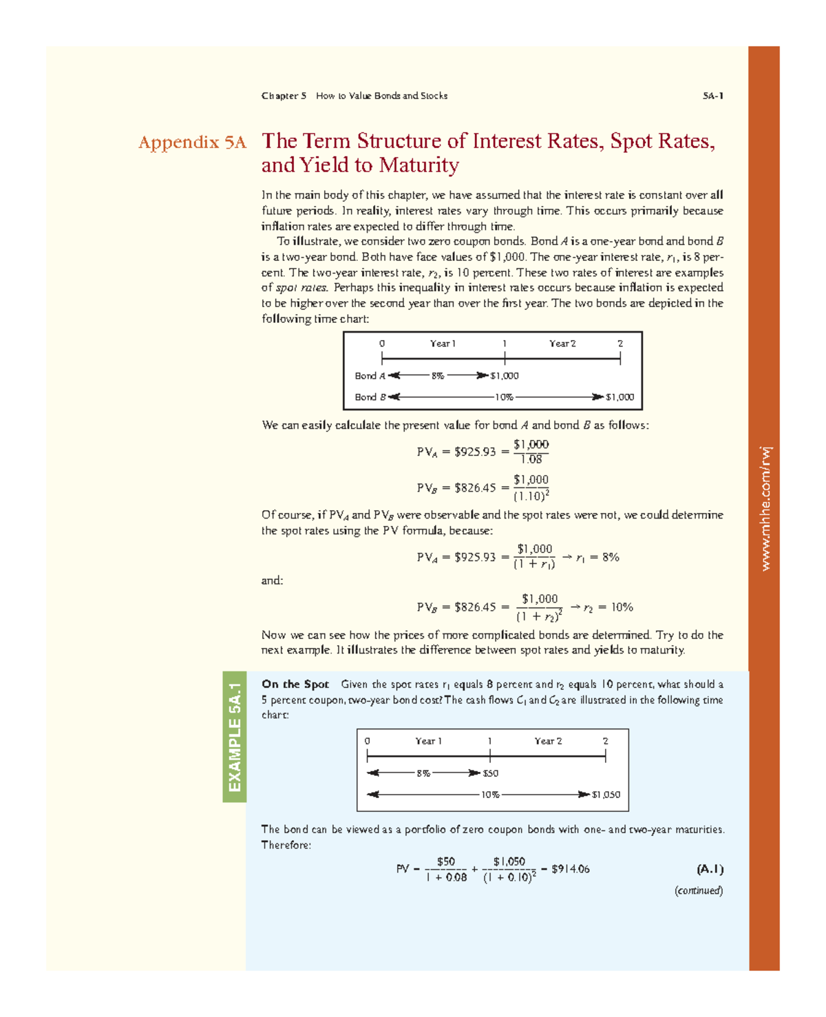 Chapter 5 Appendix 5A: Valuing Bonds & Stocks - Term Structure & YTM ...
