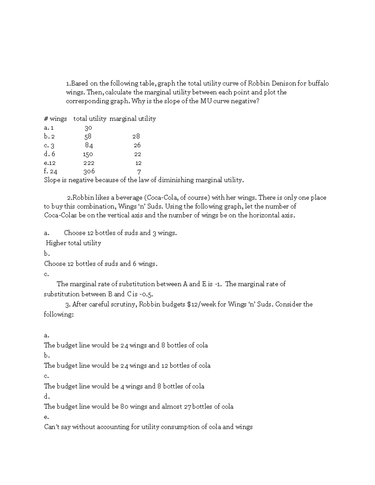 Chapter 3 - Quiz Answers on Utility and Budget Constraints Analysis ...