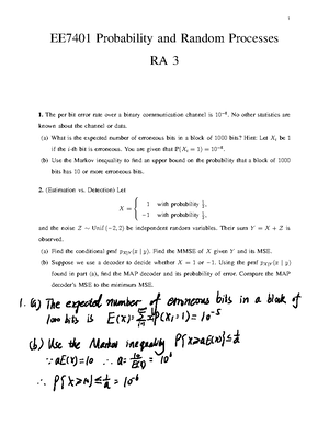EE7401 Probability and Random Variables: Comprehensive Cheat Sheet ...