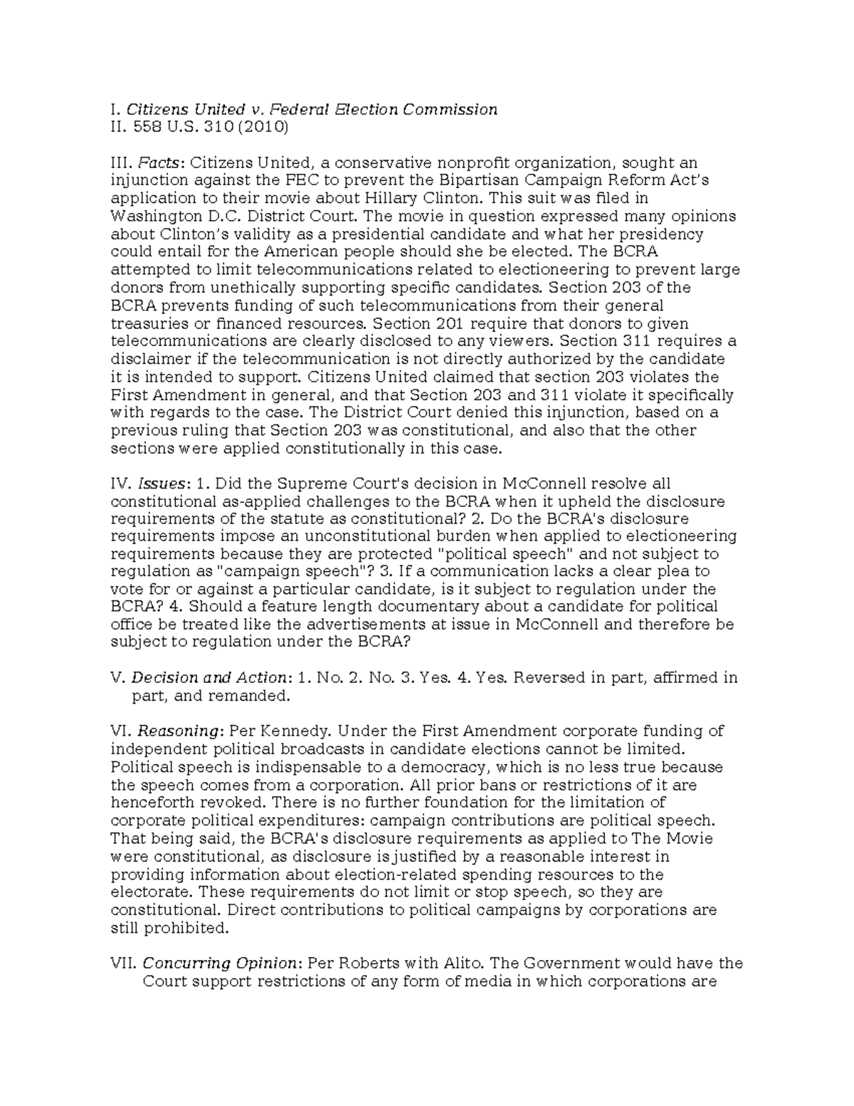 Citizens United v. FEC: Supreme Court Case Analysis and Implications ...