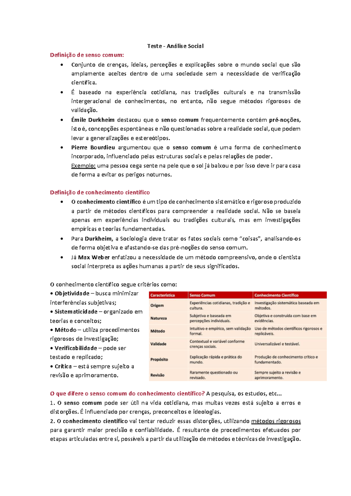 Apontamentos de Análise Social: Senso Comum e Conhecimento Científico ...