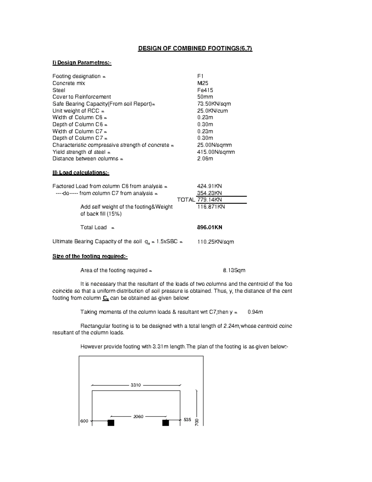 Reinforced Concrete Column Combined Footing Analysis & Design (ENGR 301 ...