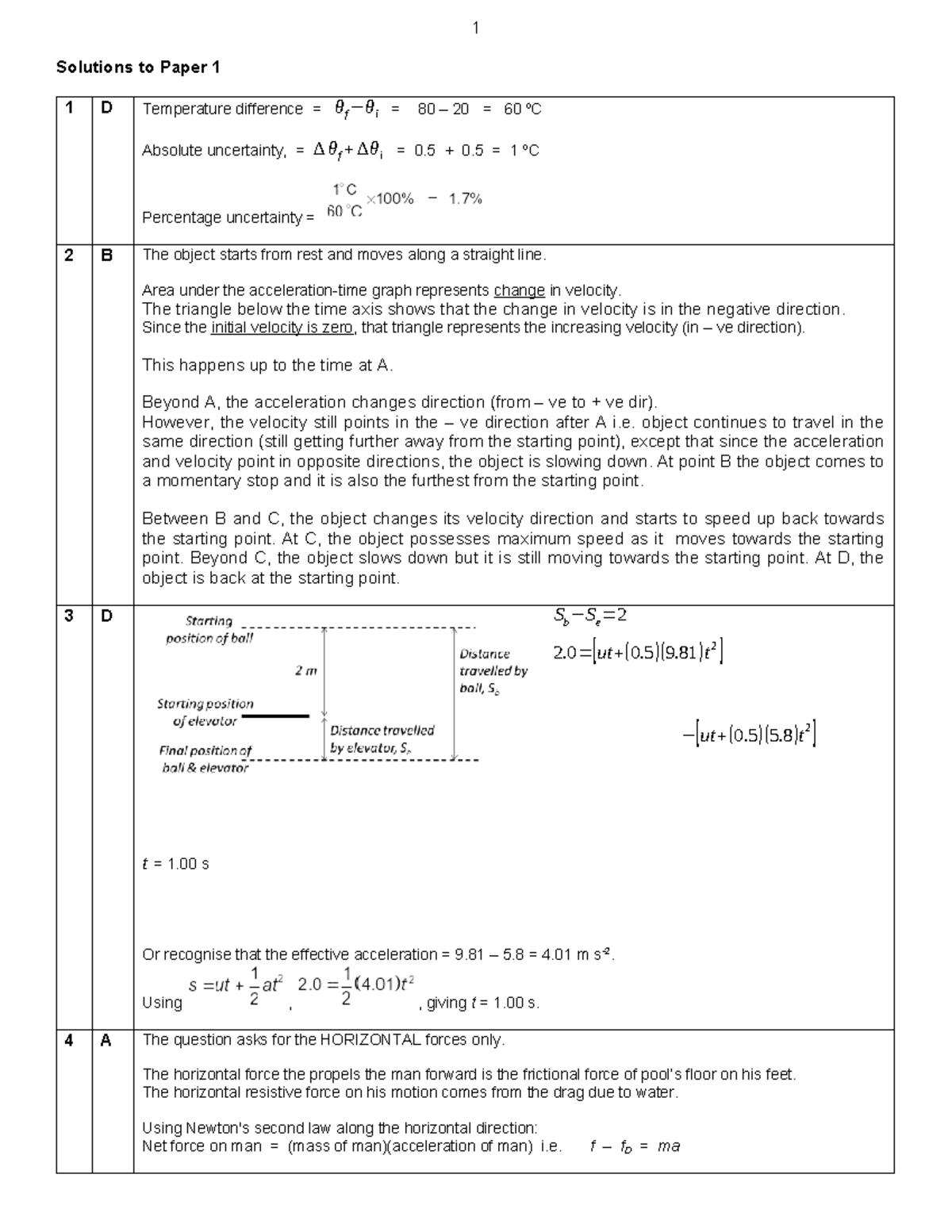 2024 HCI H2 Physics Paper 1 Solutions and Explanations - Studocu