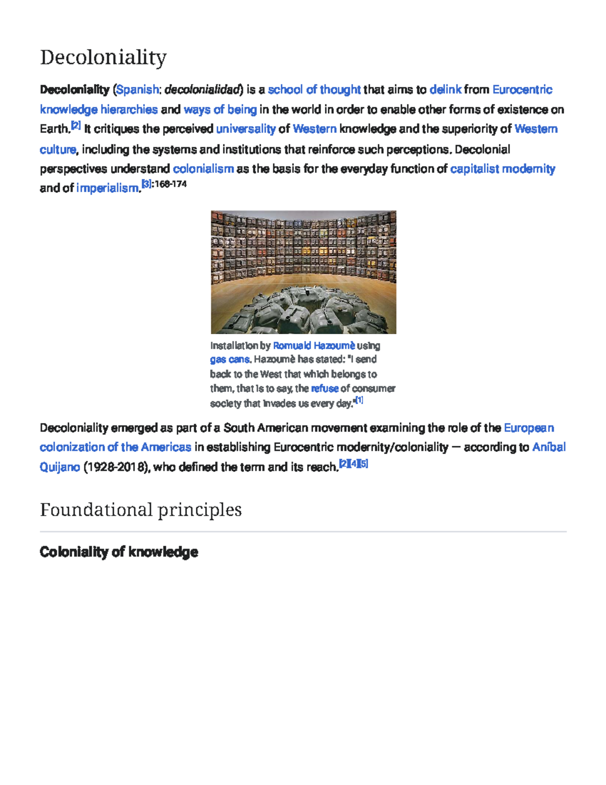 Decoloniality Theory: Understanding Coloniality and Its Impacts - Studocu