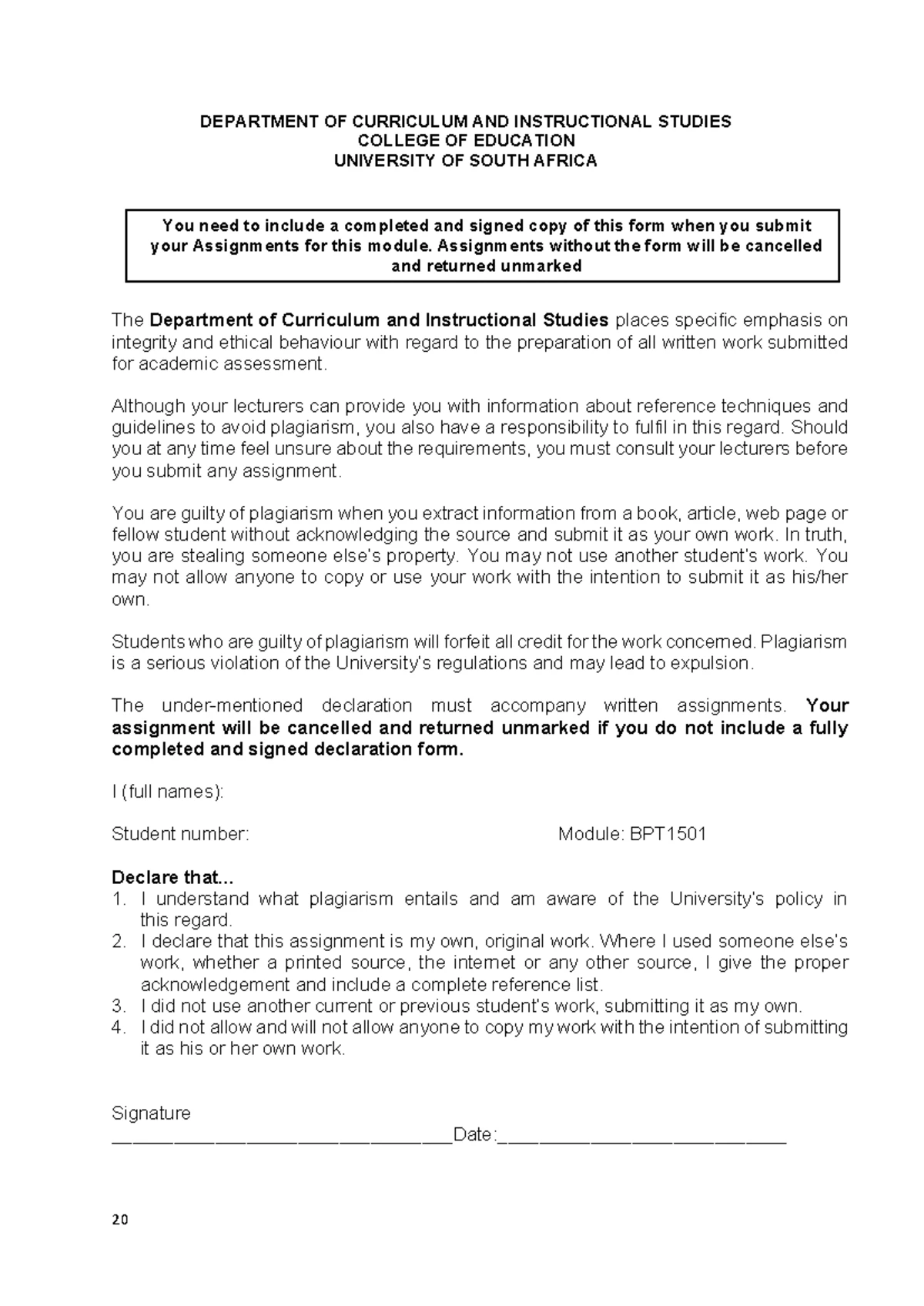 Bte2601 Lu1 Reflective Practices For Teacher Development Studocu