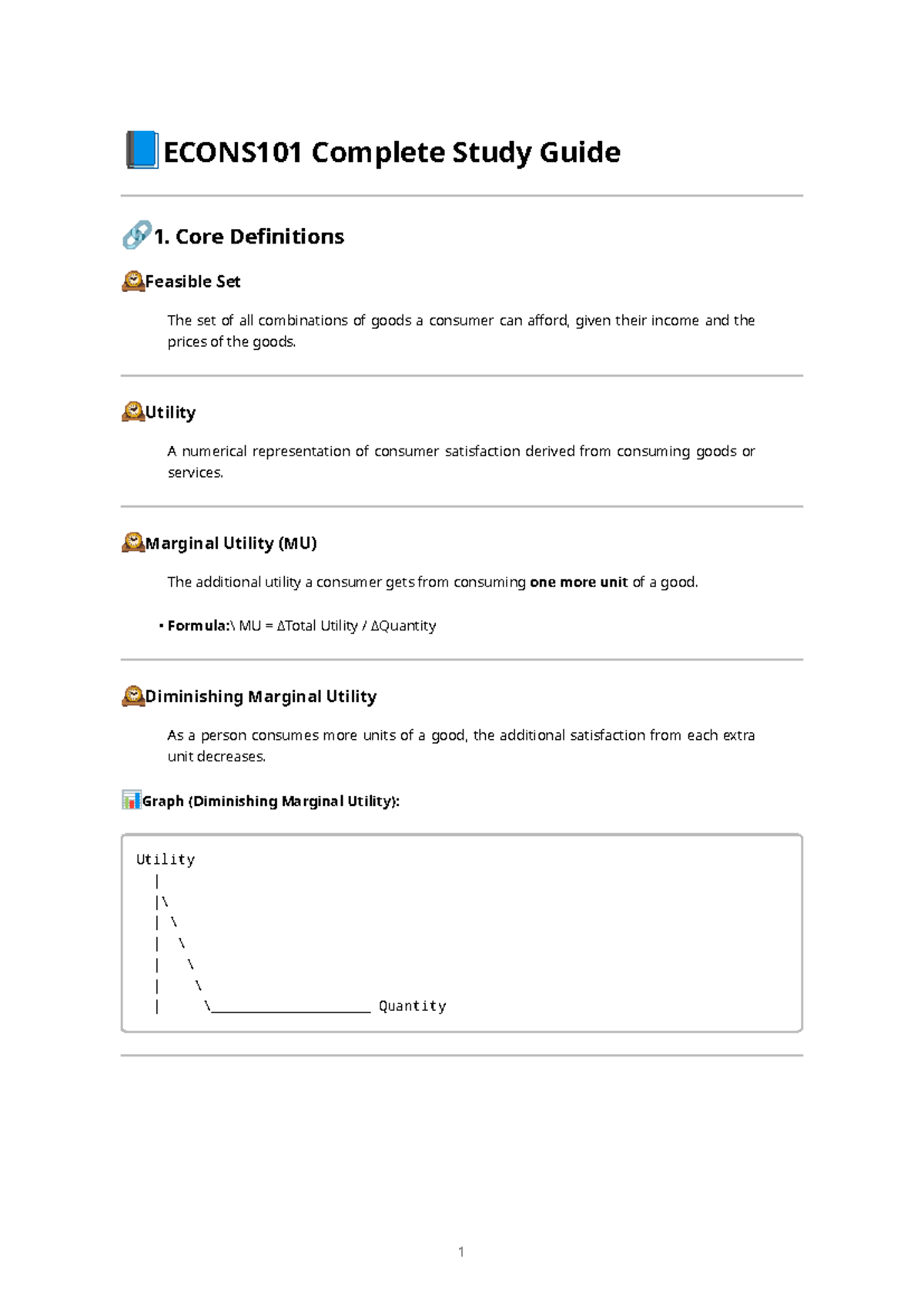 ECONS101 Comprehensive Study Guide: Key Concepts & Definitions - Studocu