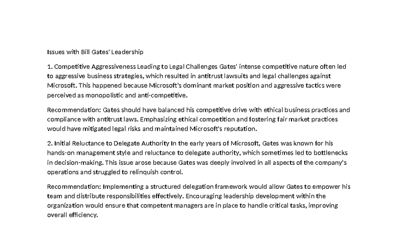 Issues with Bill Gates - Class Notes on Leadership Challenges - Studocu