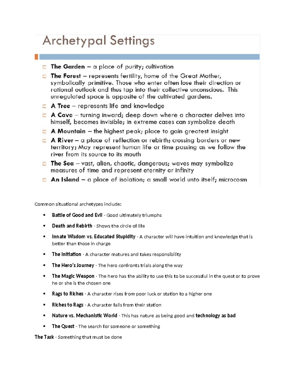 Common Situational Archetypes: Analysis and Examples - Studocu