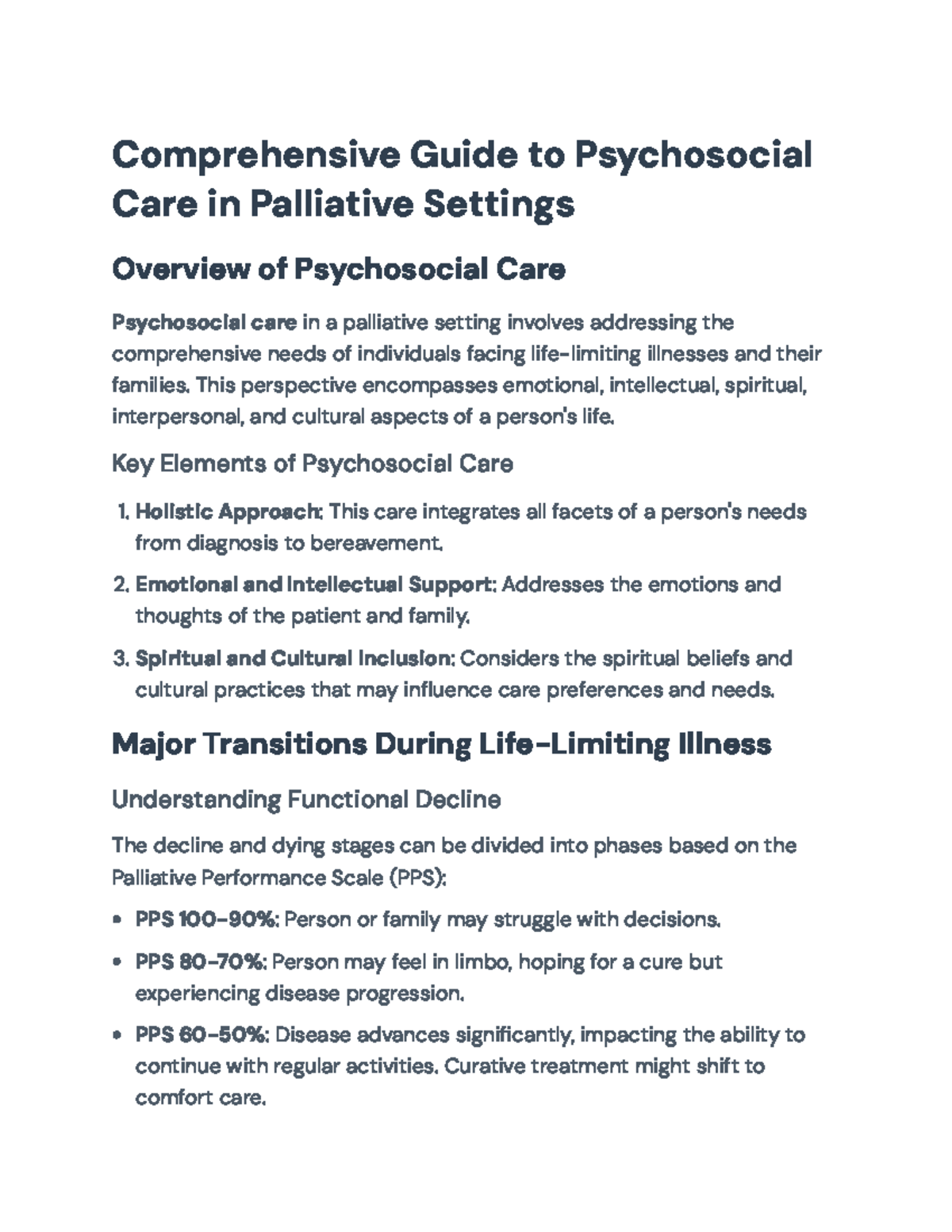 Comprehensive Guide to Psychosocial Care in Palliative Settings ...