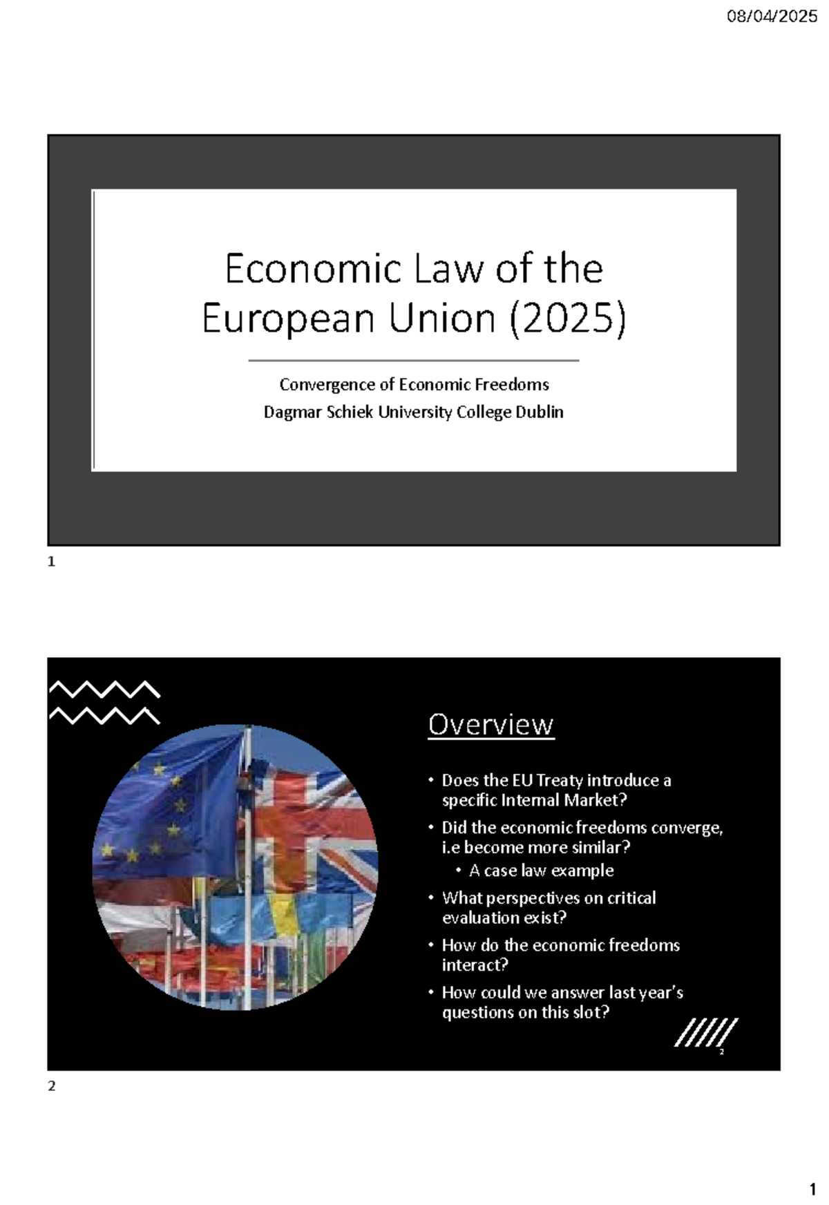 Economic Law of the EU (2025): Analysis of Economic Freedoms ...