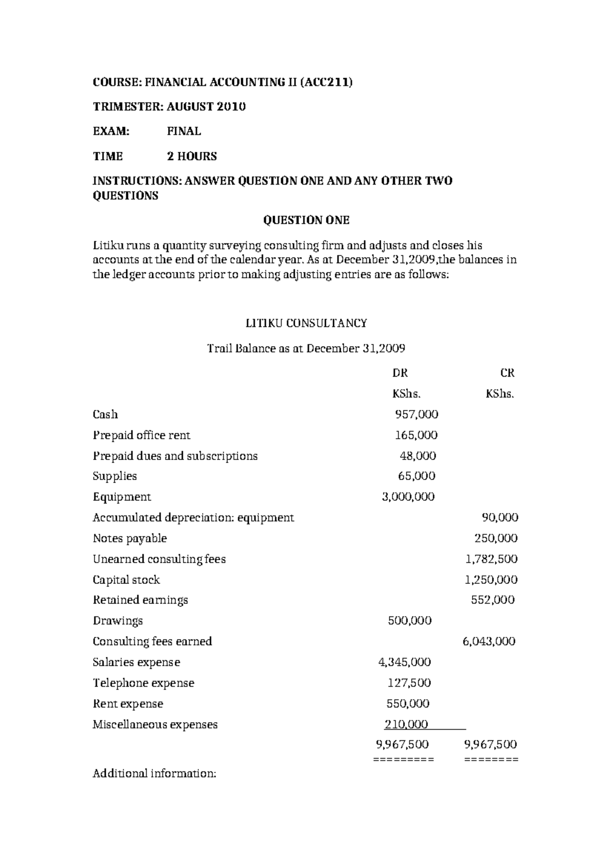 ACC 211A - Financial Accounting II Final Exam Notes (Aug 2010) - Studocu