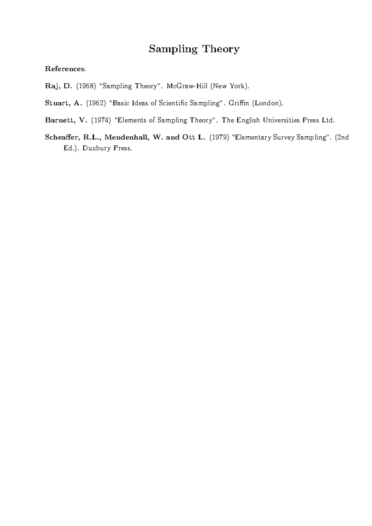 Sampling Theory and Mathematical Preliminaries: Chapter 1 Notes - Studocu