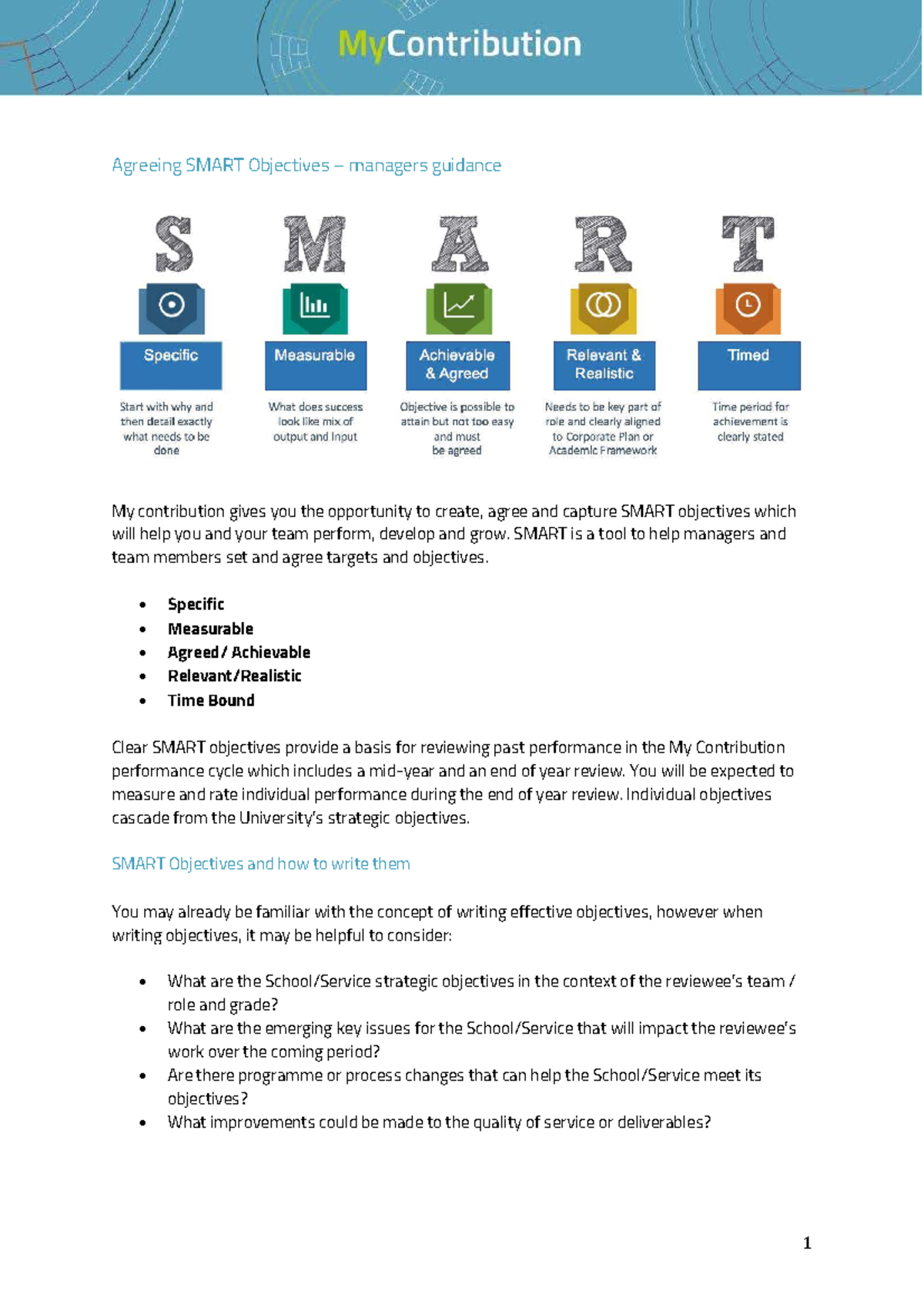 Setting SMART Objectives: A Manager's Guide to Performance - Studocu