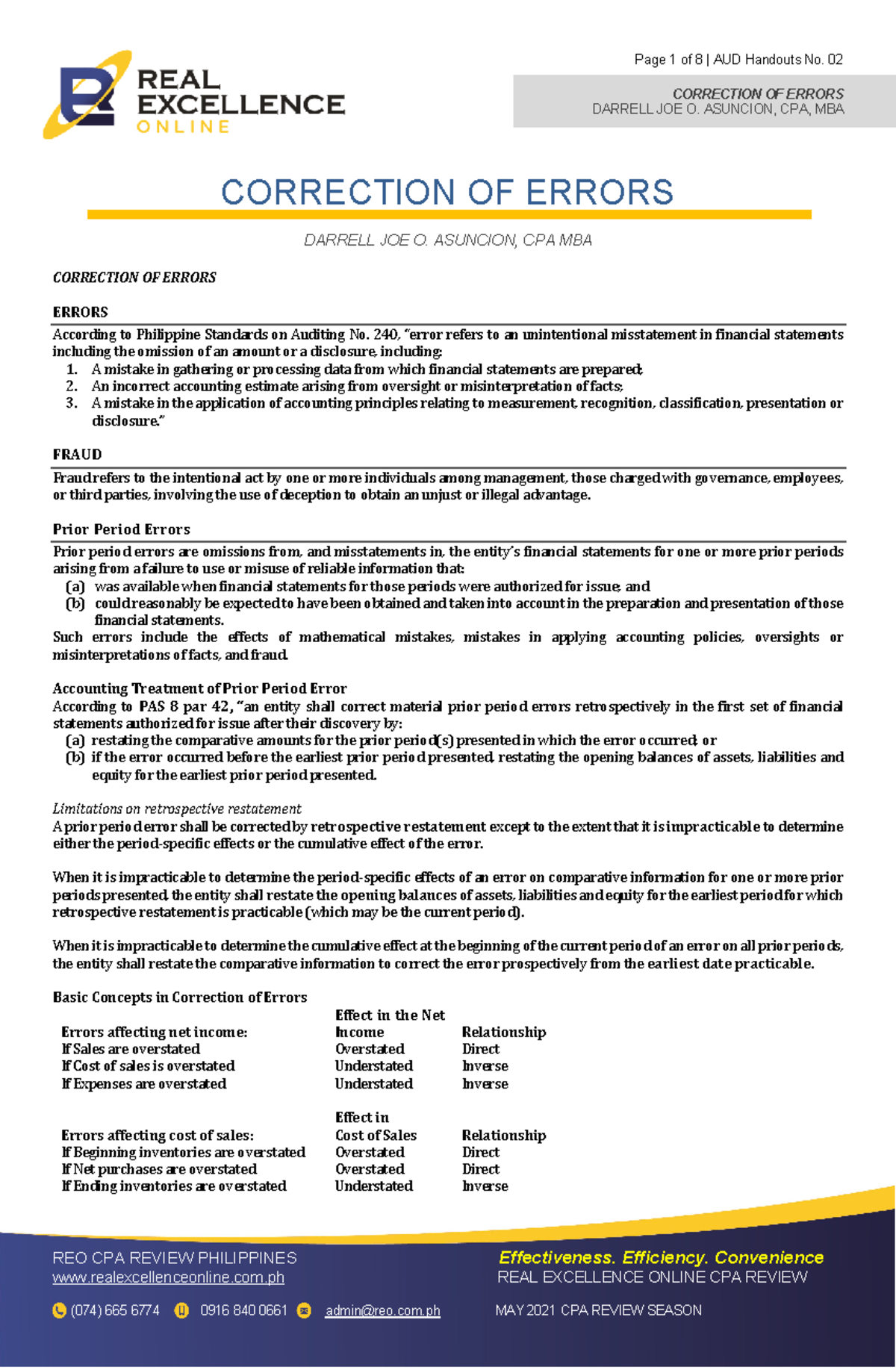 Document 9 - good - CORRECTION OF ERRORS DARRELL JOE O. ASUNCION, CPA ...