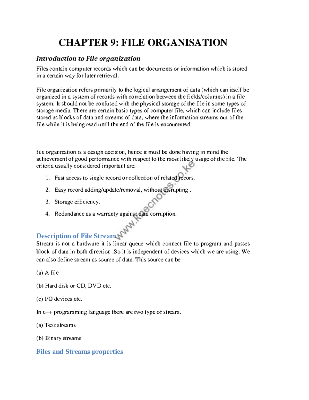 C++ Programming: Chapter 9 - File Organization Notes - Studocu