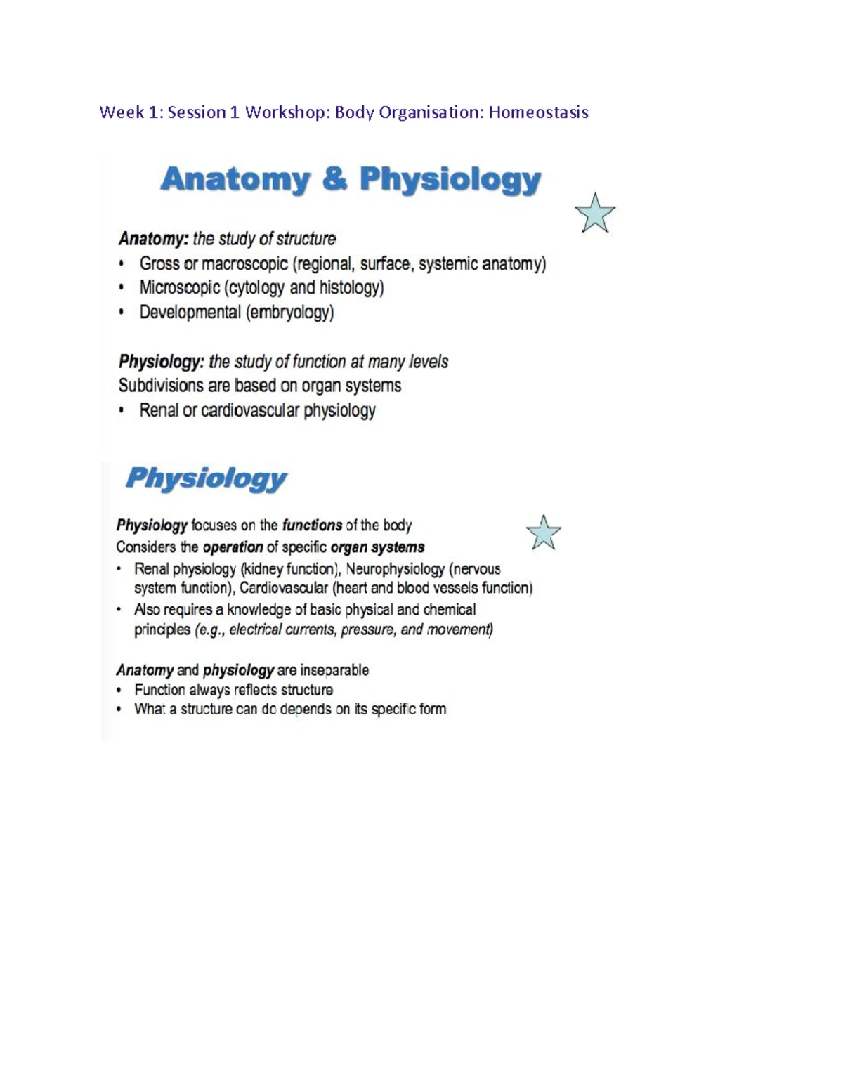 HBM1001 Anatomy & Physiology 1 - HBM1001 ANATOMY & PHYSIOLOGY 1 Body ...