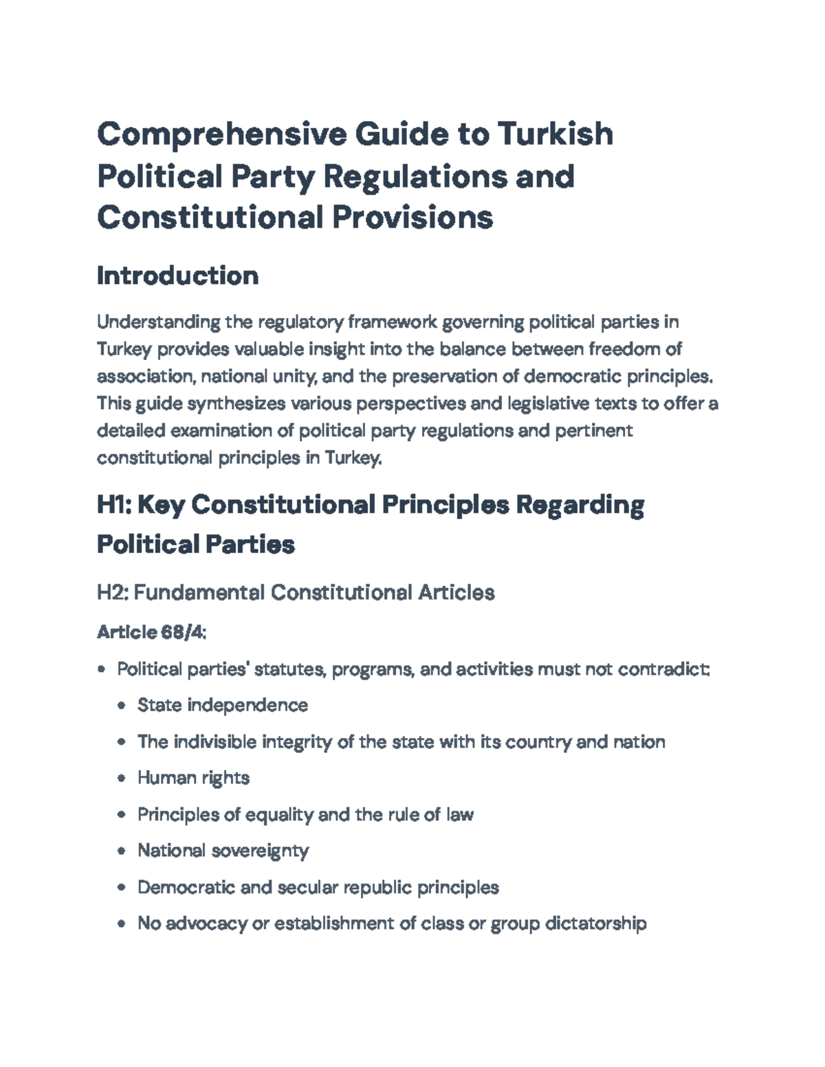 Comprehensive Guide to Turkish Political Party Regulations (POL101 ...