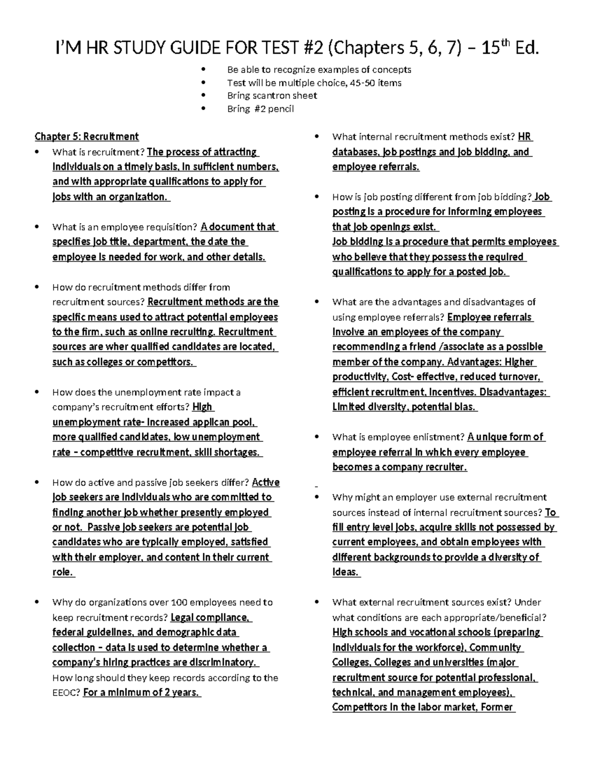 HR 15th Ed. Study Guide: Performance Management & Appraisal (Ch. 5-7 ...