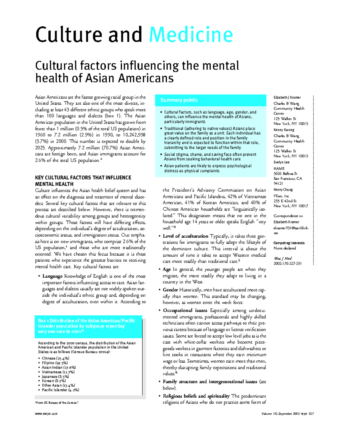 Cultural Factors Influencing Mental Health in Asian Americans: Insights ...