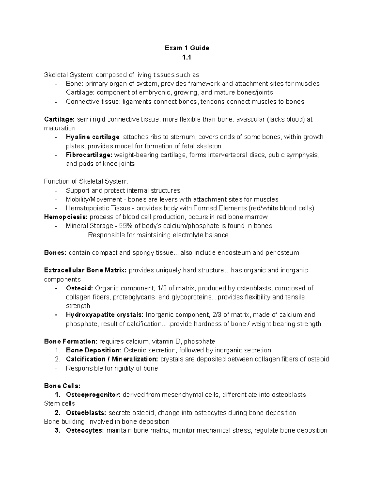 BIO240 - Comprehensive Exam 1 Study Guide - Dr. Klesath - Summer ...