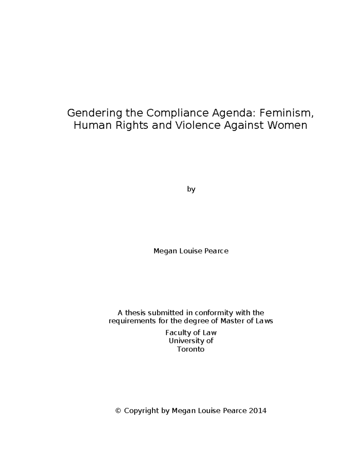 LLM Thesis: Gendering Compliance in Human Rights Law on Violence ...