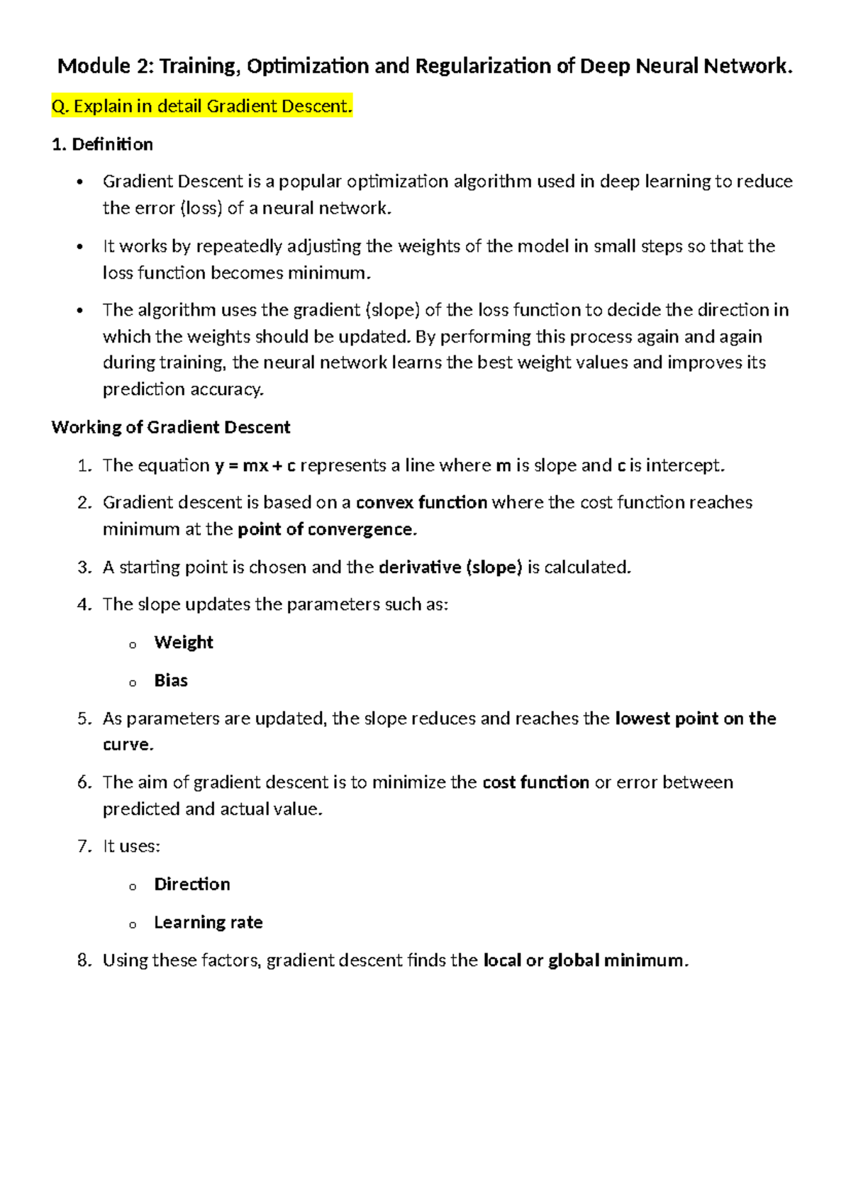 Module 2: Training, Optimization & Regularization in Deep Learning ...