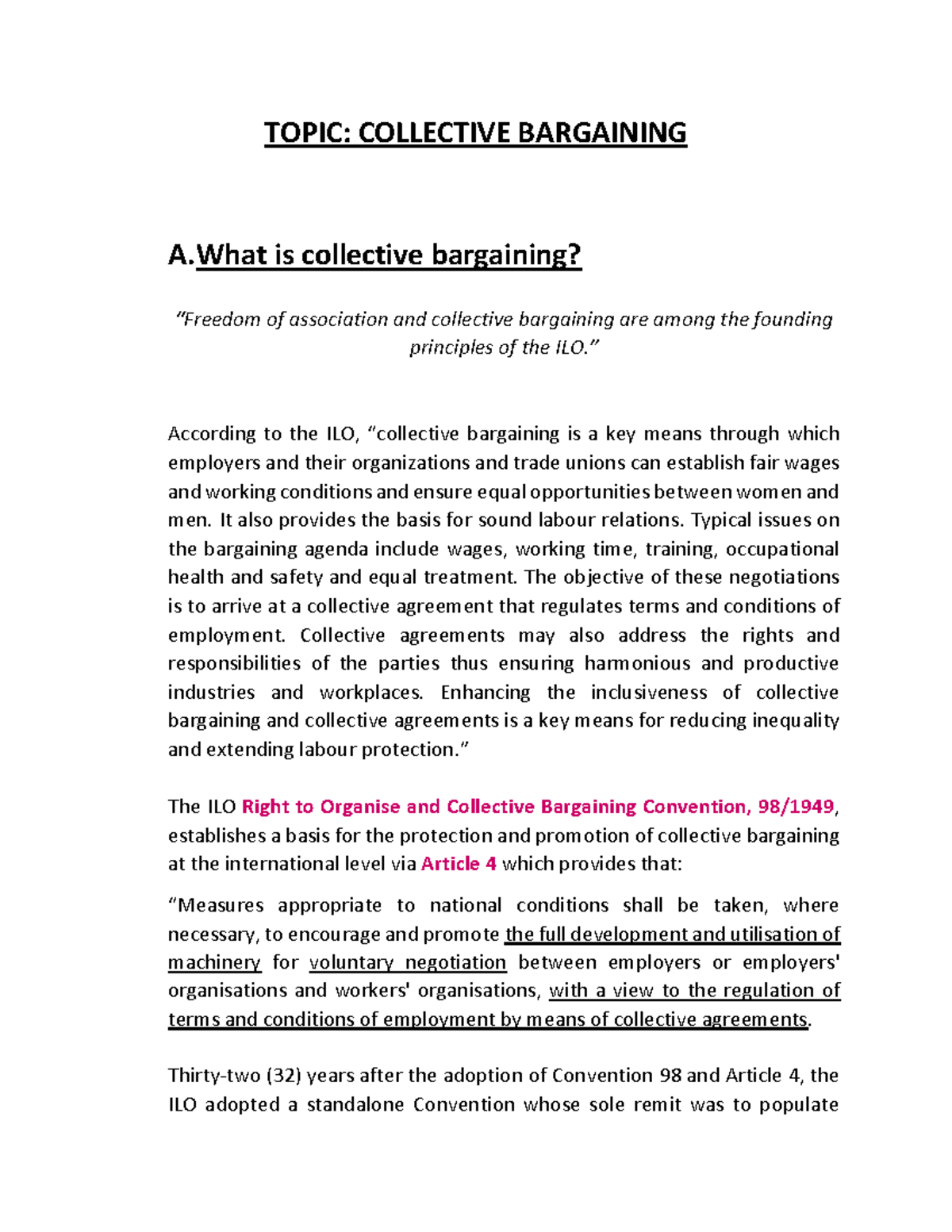 L5302 Collective Bargaining: Principles, Agreements, and Processes ...