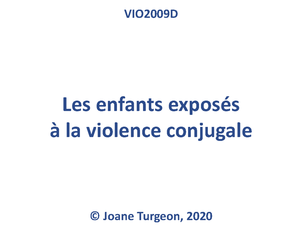 VIO2009D Enfants Exposés à la Violence Conjugale - Terminologie et ...
