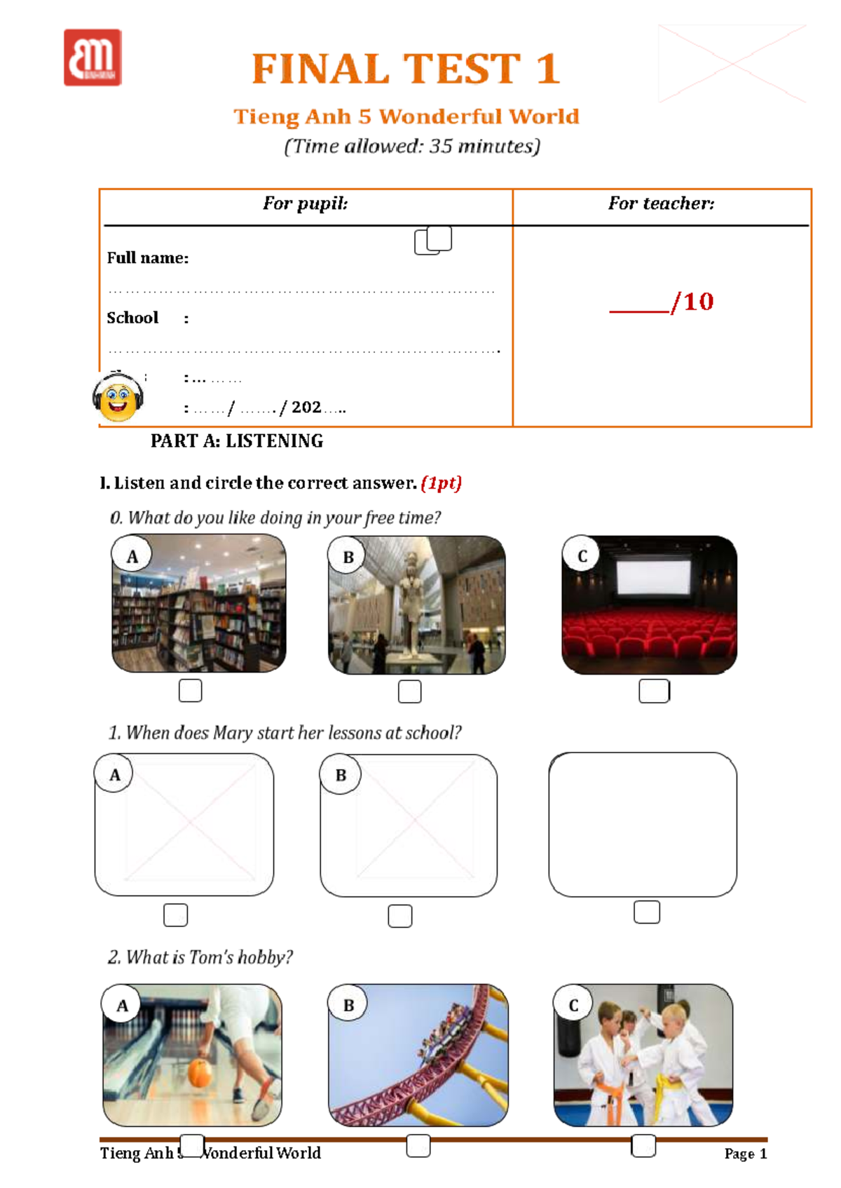 TA 5 - WW - Final Test 1 - Listening & Comprehension - Studocu