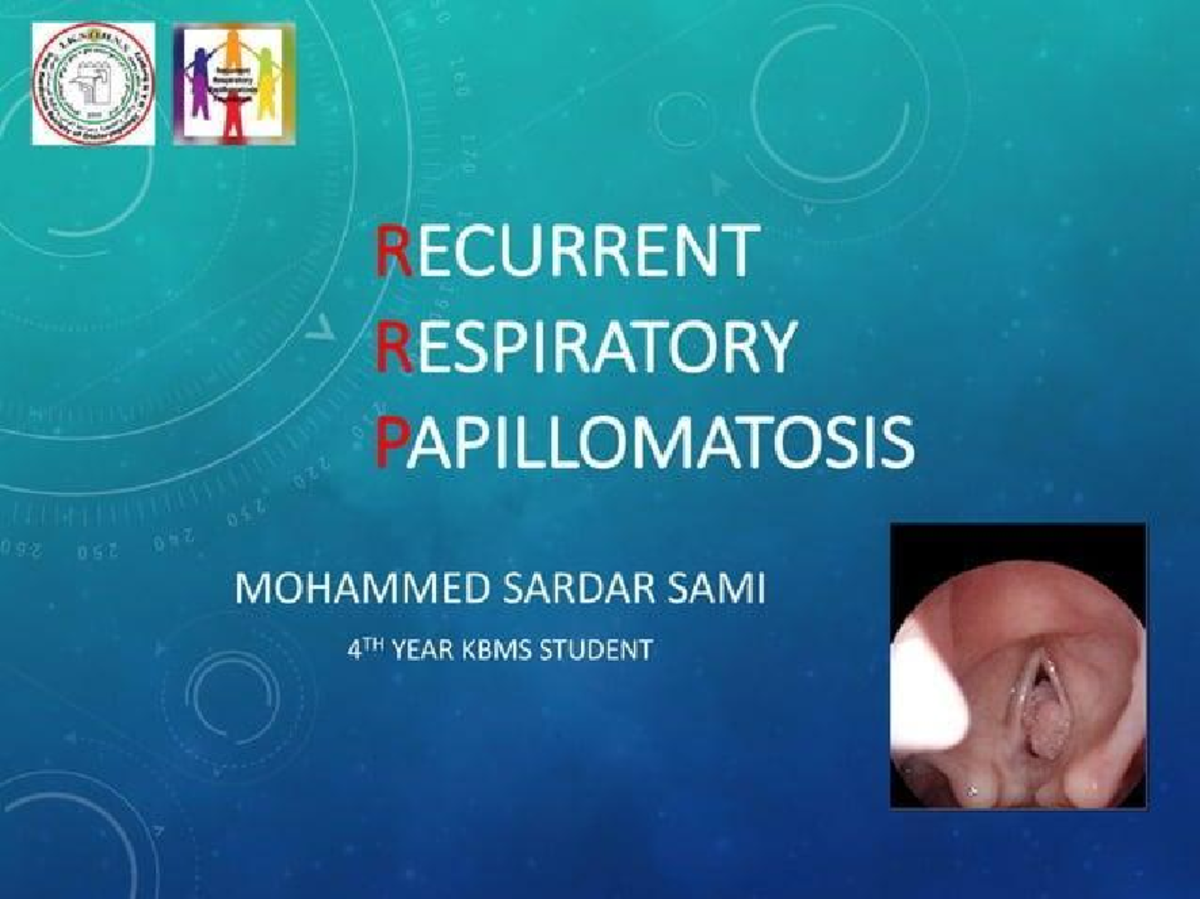 ECM 2023: Recurrent Respiratory Papillomatosis Overview and Insights ...