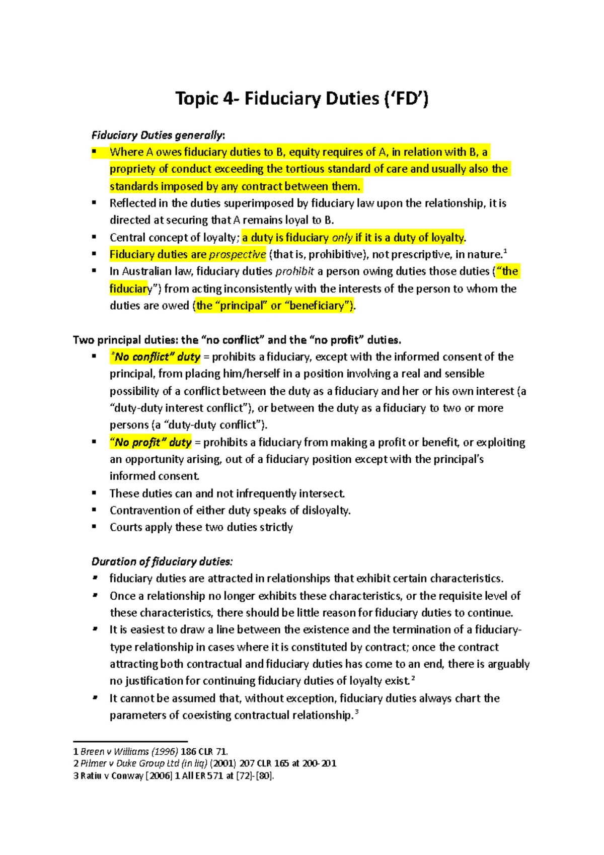 EQUITY OUTLINE: Intro to Equity & Fiduciary Duties Analysis - Studocu