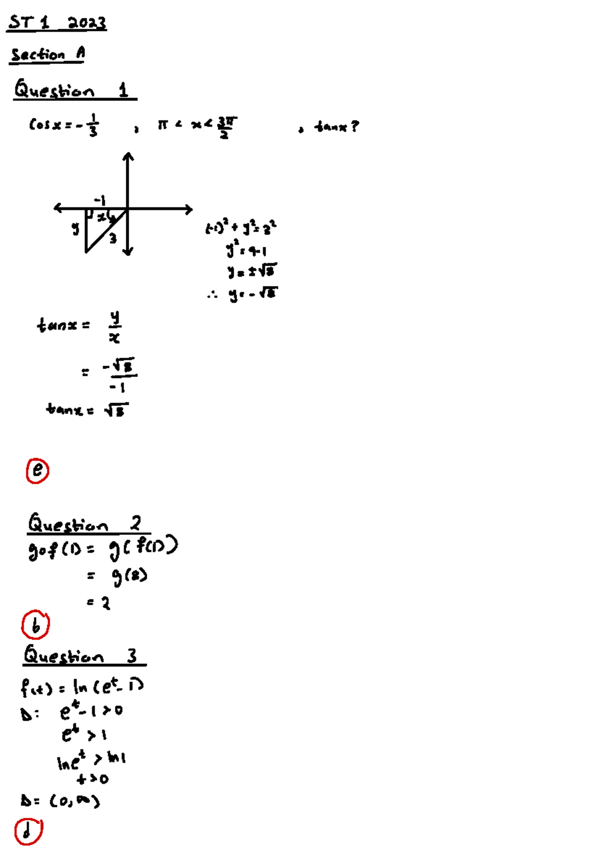 2023 ST1 Memo By Jim G - Semester test 1 for WTW 158 - ST 1 Section A ...
