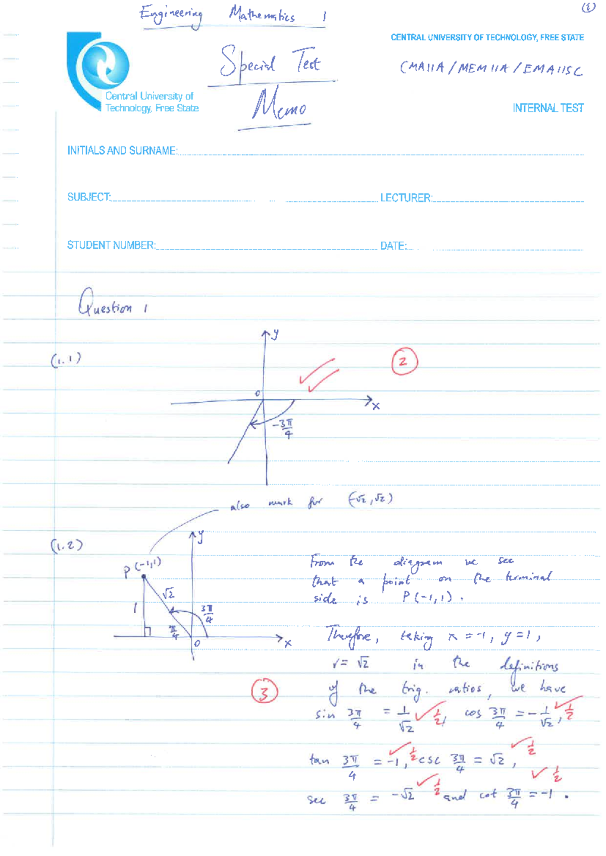 Final Exam Study Guide: Special Test Memo PDF - Studocu